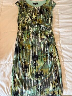 connected apparel Green, Olive & Black Abstract Dress